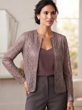 Travelers Collection By Chico's Open Layering Top Sz 0 Lace